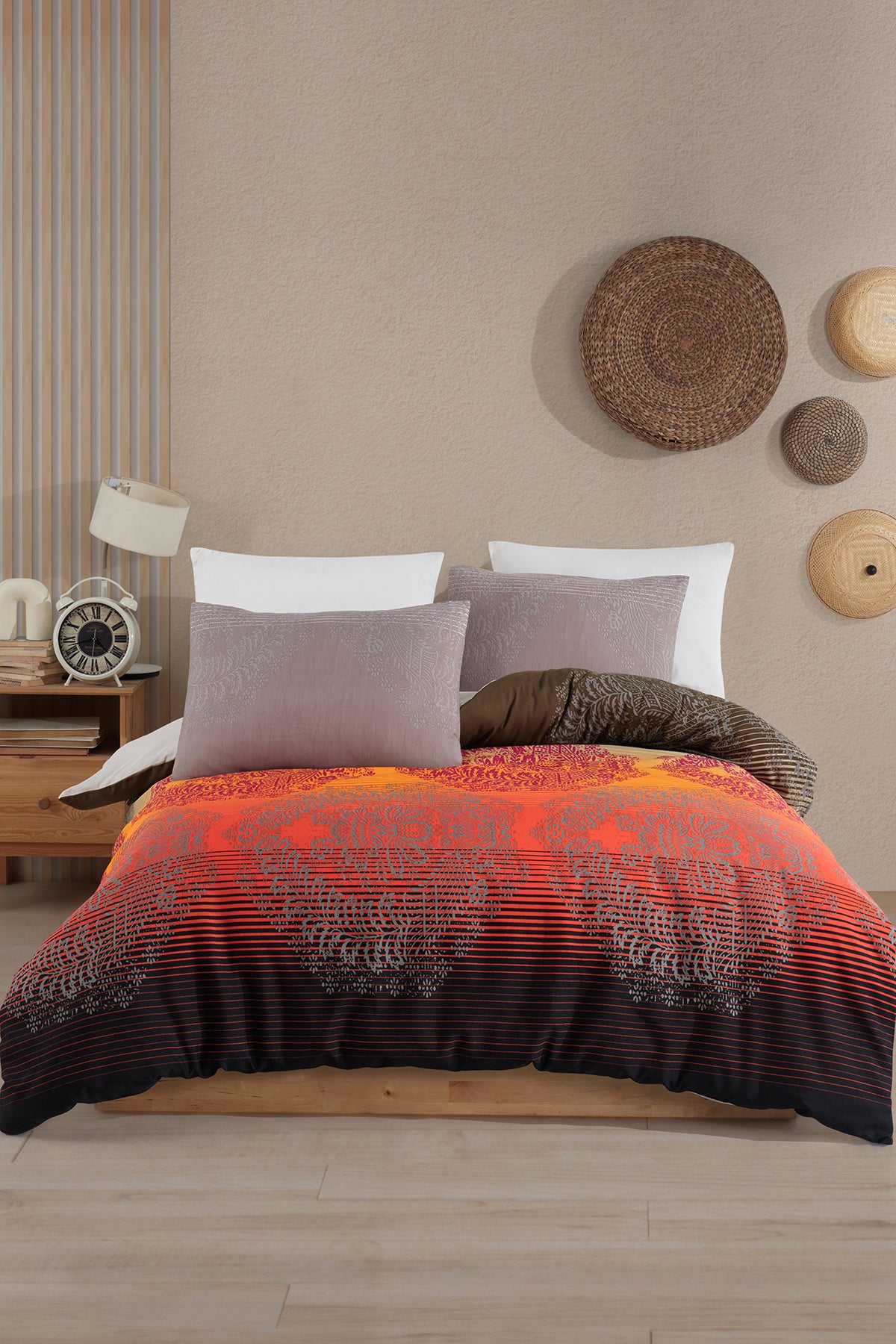 Çift Kişilik Lastikli Çarşaflı Nevresim Takımı | Kıvılcım