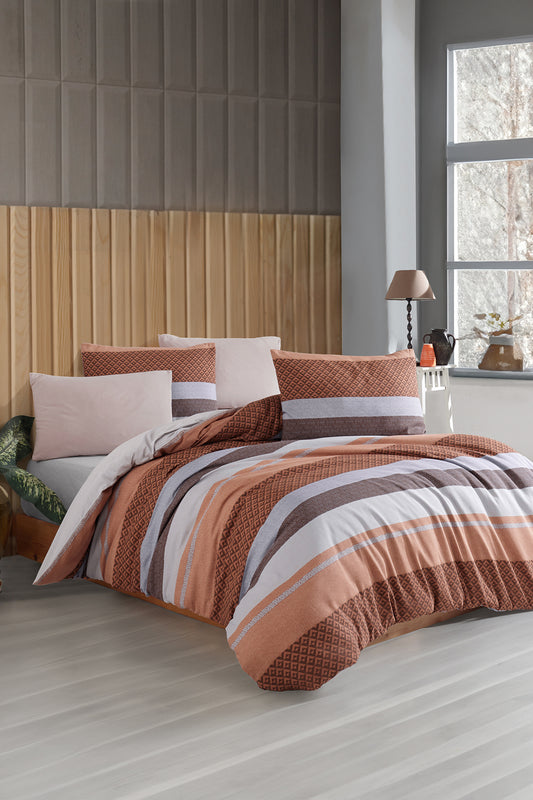 Zenit Model | Çift Kişilik Lastikli Çarşaflı Pamuklu Nevresim Takımı | Zenit Model