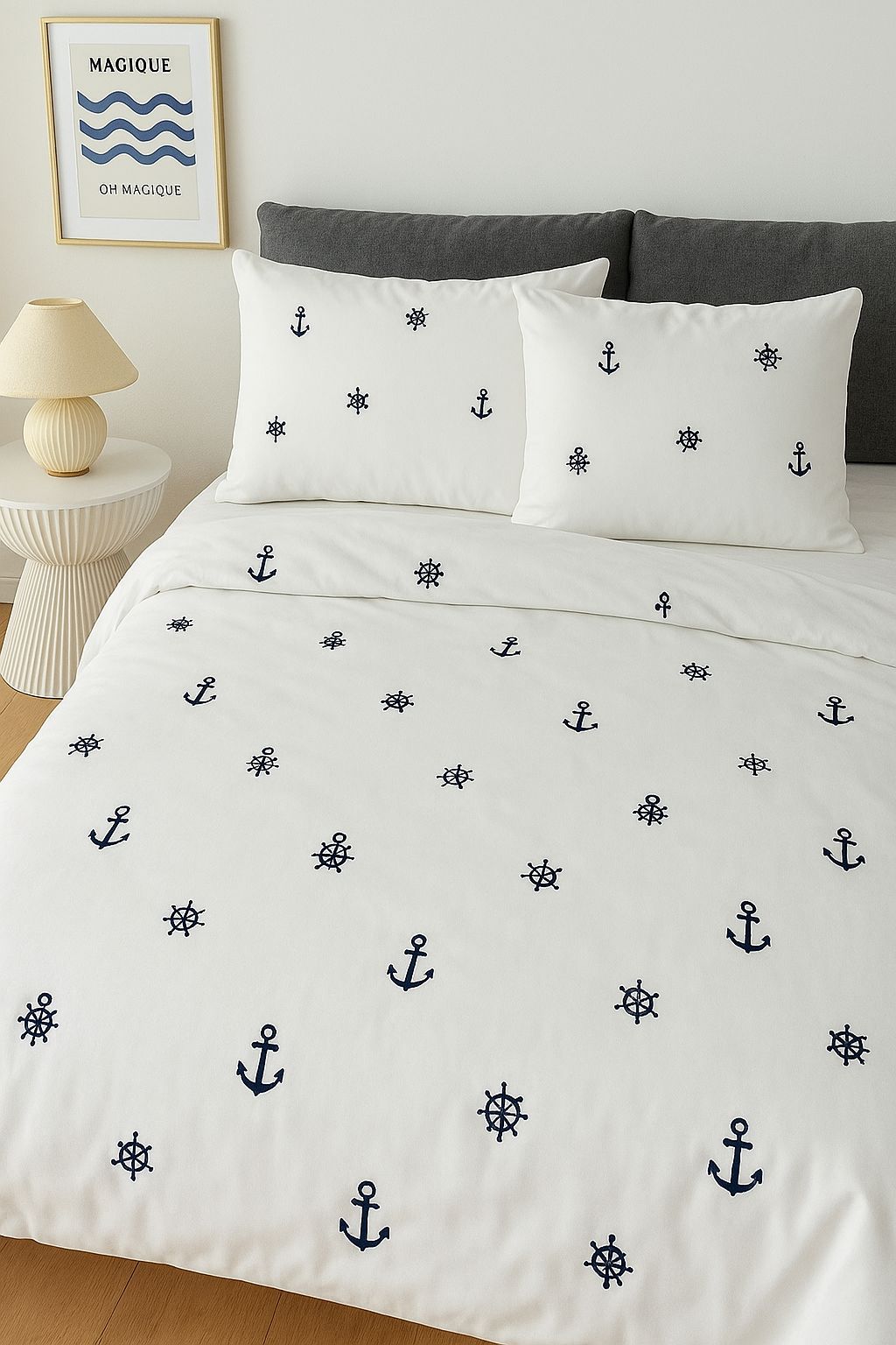 Lastikli Çarşaflı Nevresim Takımı | Çapa Desen