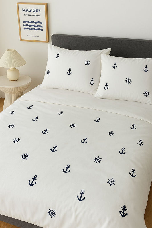 Lastikli Çarşaflı Nevresim Takımı | Çapa Desen