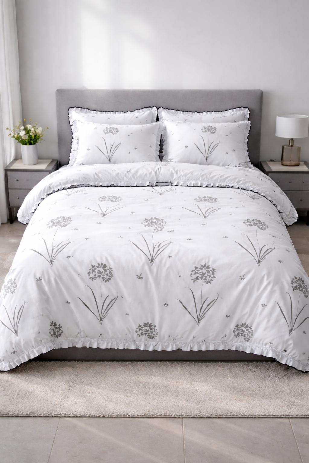 Çift Kişilik Fırfırlı Lüx Nevresim Seti | Lavanta Model