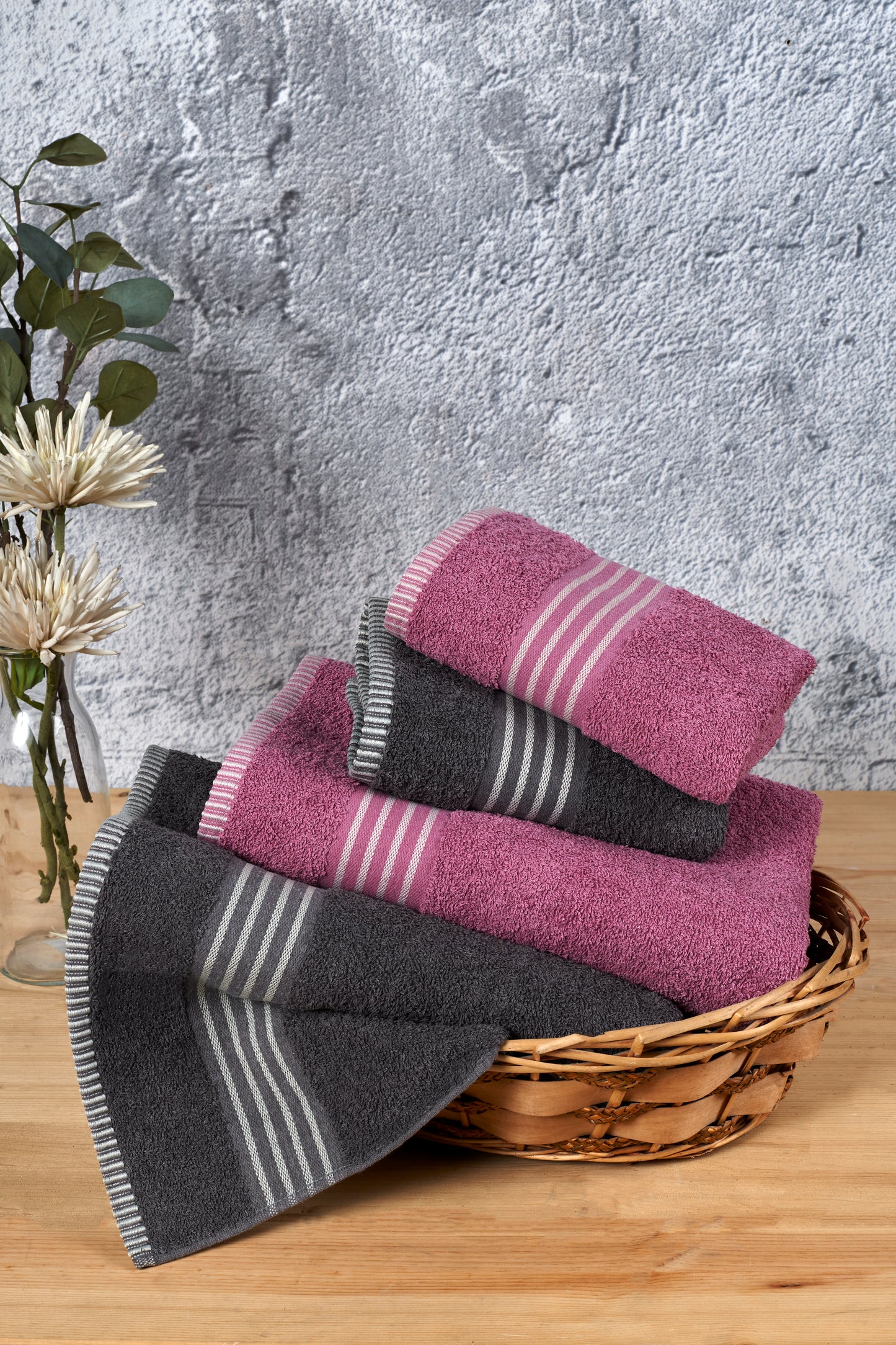 Oscar - Mürdüm / Antrasit Havlu Hamam Seti