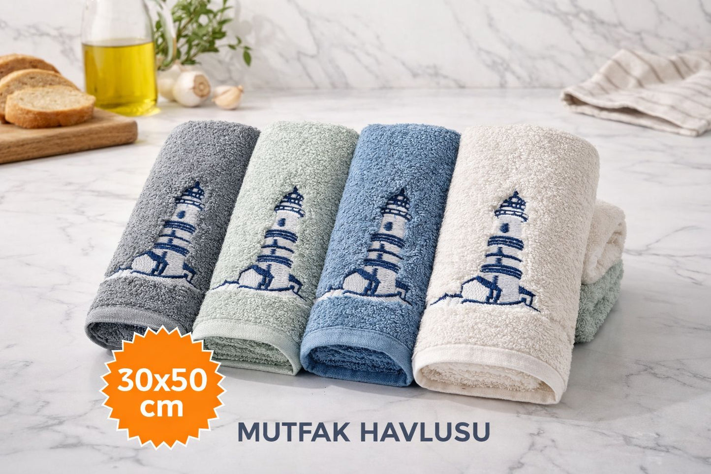 4 Parça Mutfak Havlu Seti | 3 Al 2 Öde