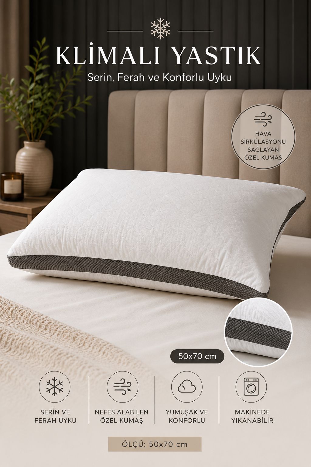 Klimalı Yastık | 850 Gram | 2 Al 1 Öde