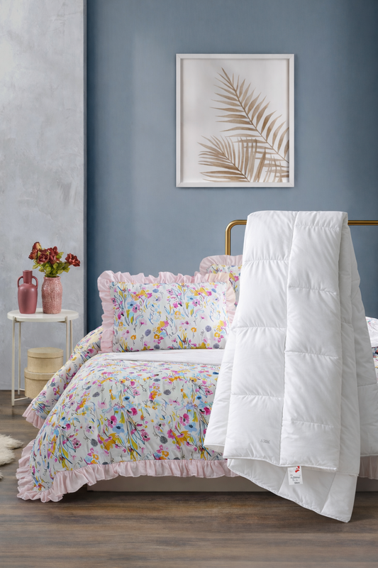 Nevresim Takımı + Yorgan Seti  |Fırfırlı Rain  Model + Micro Yorgan