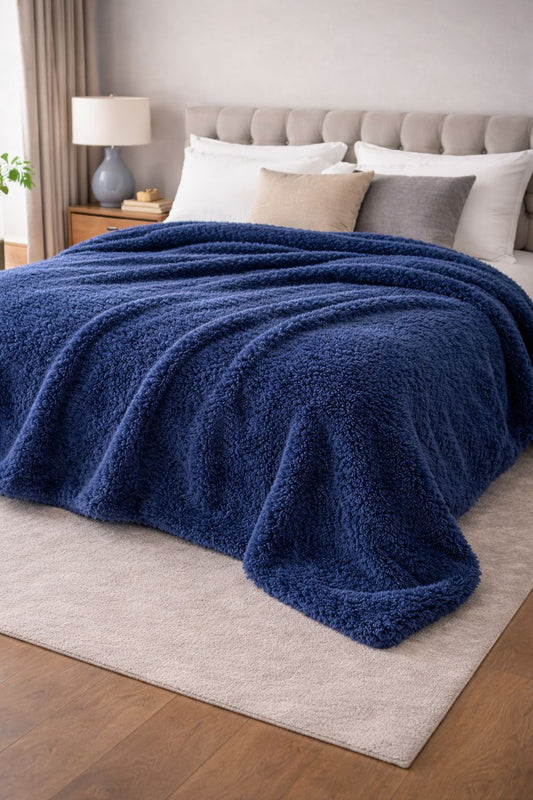 Welsoft Peluş Battaniye 180x210 cm Lacivert