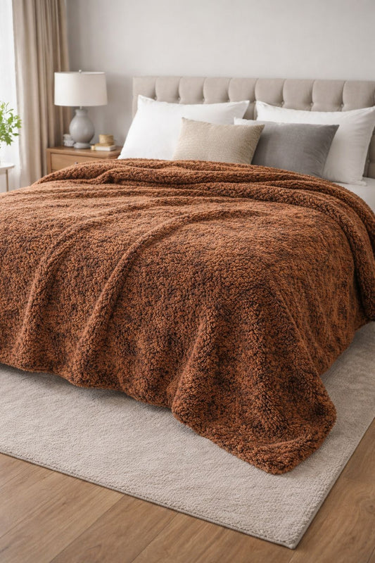 Welsoft Peluş Battaniye 180x210 cm Kahve