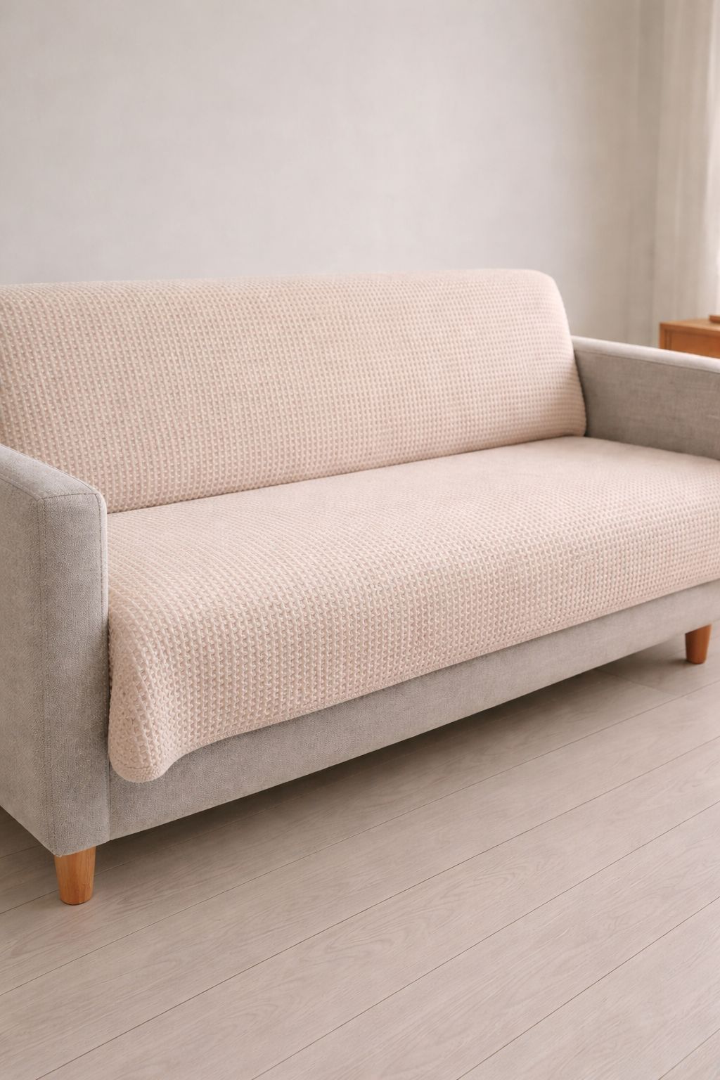 Koltuk Örtüsü | Kaydırmaz Sünger Tabanlı 170x210 Cm Bej