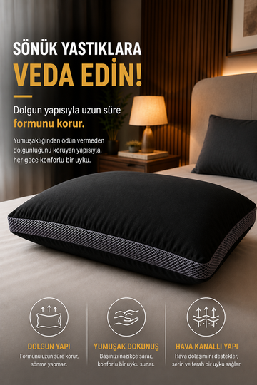 Klimalı Fermuarlı Yastık | Kılıf Gerekmez 2 Adet