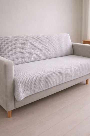 Koltuk Örtüsü | Kaydırmaz Sünger Tabanlı 170x210 Cm Açık Gri
